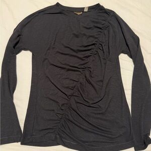 Zella Black Ruched Long Sleeve Top